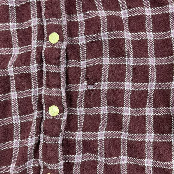 Aeropostale Button Up Shirt Womens Large Red Plaid Long Sleeve Pocket - Picture 5 of 9